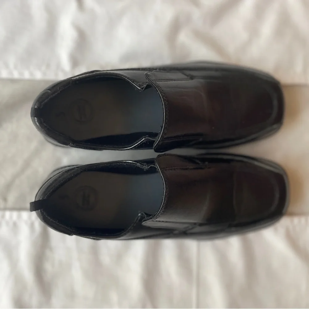 Wonder Nation Youth Size 5 Black Slip-On Dress Shoes Loafers School Uniform